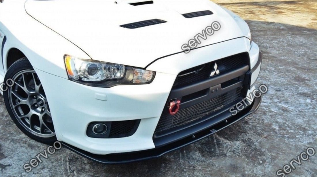 Prelungire splitter bara fata Mitsubishi Lancer Evo X 2007-2015 v4 - Maxton Design