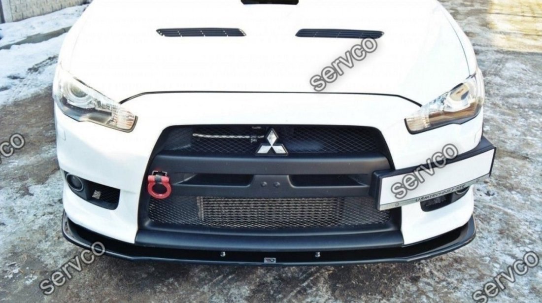 Prelungire splitter bara fata Mitsubishi Lancer Evo X 2007-2015 v4 - Maxton Design