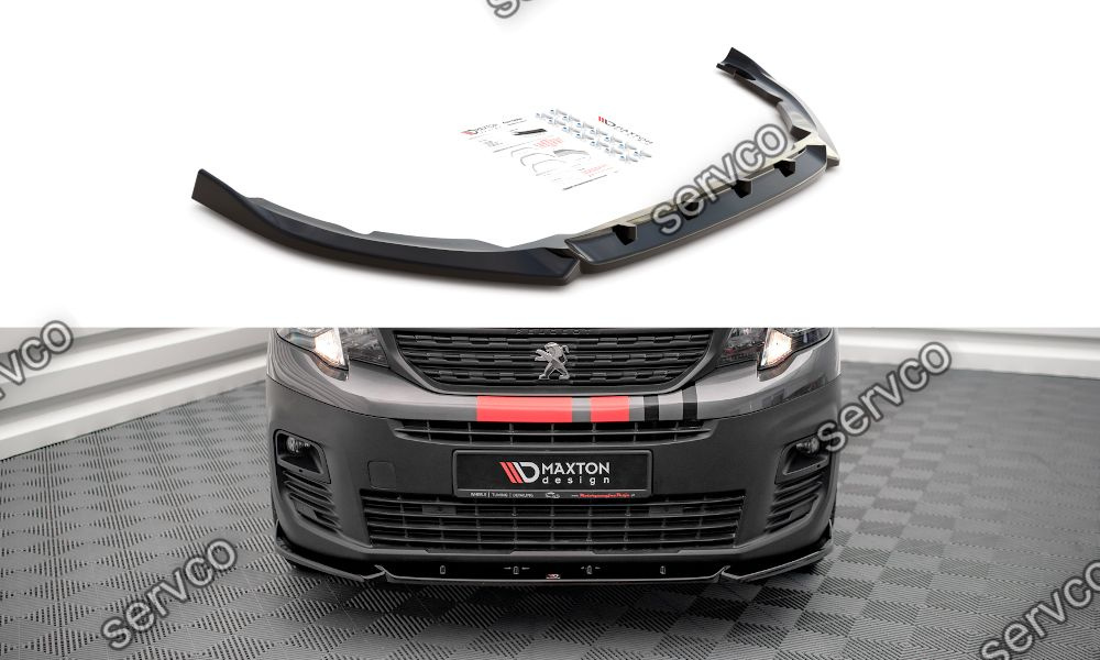 Prelungire splitter bara fata Peugeot Partner Mk3 2018- v1 - Maxton Design