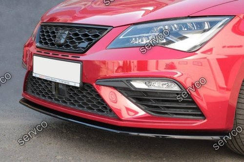 Prelungire splitter bara fata Seat Leon 5F Mk3 Cupra FR Facelift 2017-2020 v3 - Maxton Design