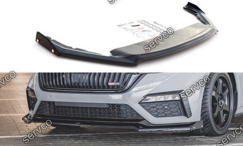 Prelungire splitter bara fata si flapsuri Skoda Octavia RS Mk4 2020- v12 - Maxton Design