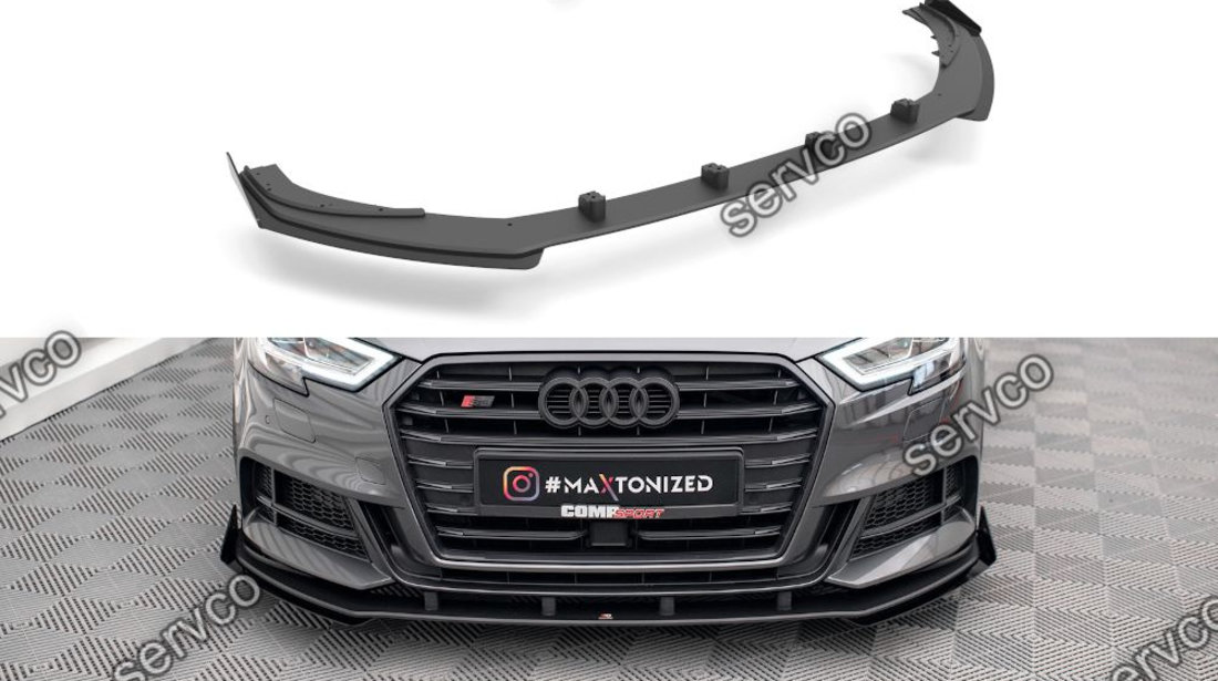 Prelungire splitter bara fata si flpasuri Audi S3 Sportback 8V Facelift 2016-2019 v14 - Maxton Design