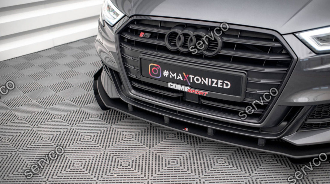 Prelungire splitter bara fata si flpasuri Audi S3 Sportback 8V Facelift 2016-2019 v14 - Maxton Design