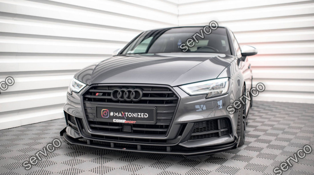 Prelungire splitter bara fata si flpasuri Audi S3 Sportback 8V Facelift 2016-2019 v14 - Maxton Design