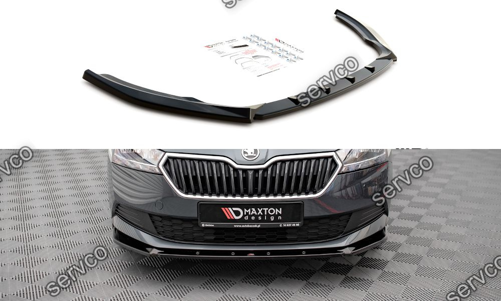 Prelungire splitter bara fata Skoda Fabia Mk3 Facelift 2019-2021 v8 - Maxton Design