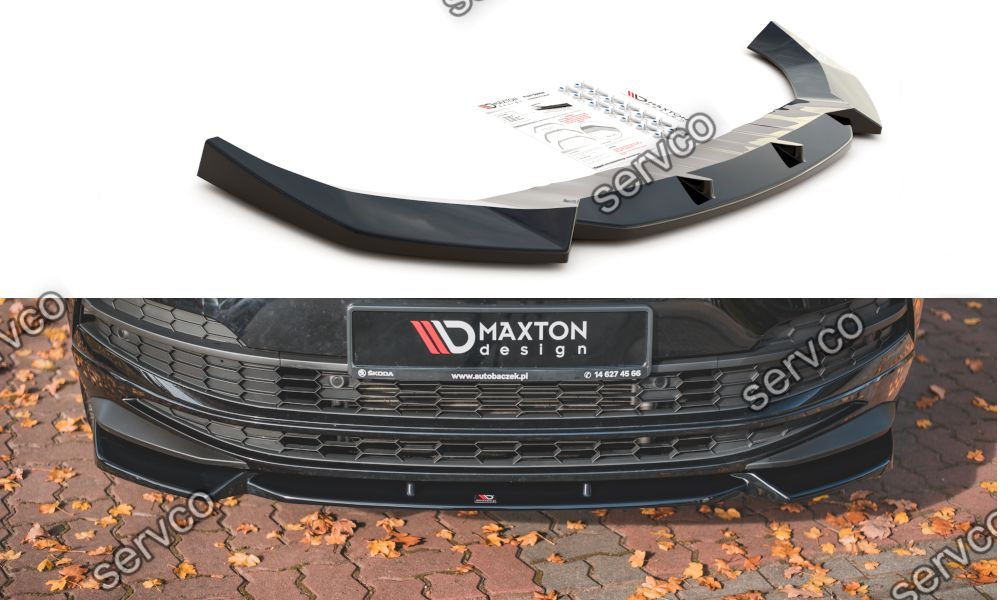 Prelungire splitter bara fata Skoda Karoq Sportline 2017- v1 - Maxton Design