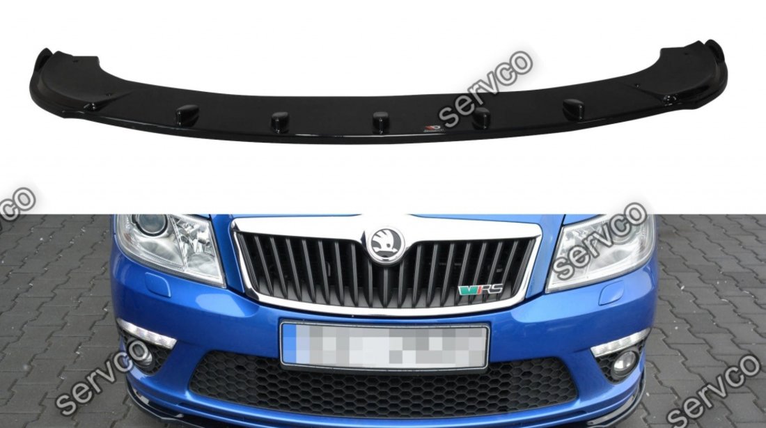 Prelungire splitter bara fata Skoda Octavia Mk2 RS Facelift 2008-2013 v6 - Maxton Design