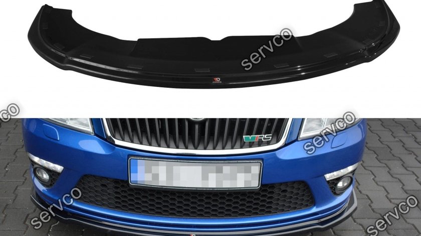 Prelungire splitter bara fata Skoda Octavia Mk2 RS Facelift 2008-2013 v7 - Maxton Design