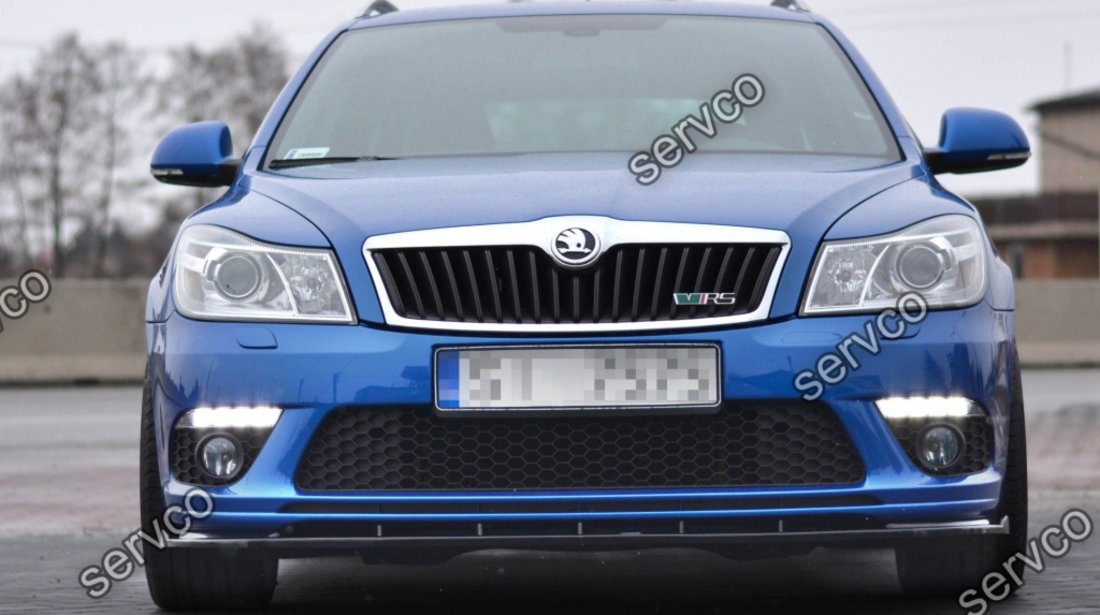 Prelungire splitter bara fata Skoda Octavia Mk2 RS Facelift 2008-2013 v6 - Maxton Design