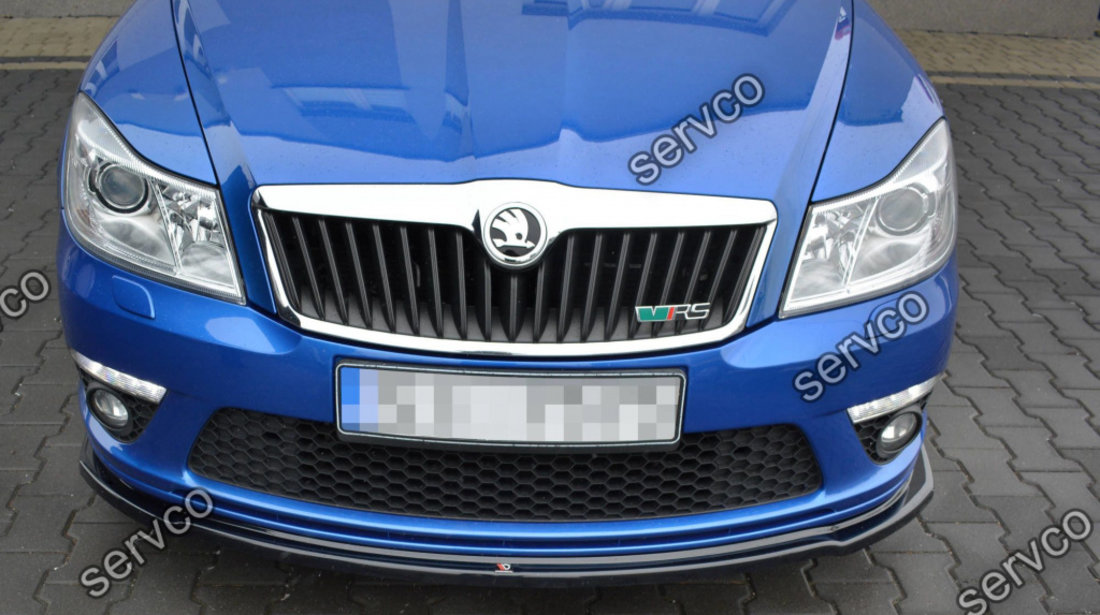 Prelungire splitter bara fata Skoda Octavia Mk2 RS Facelift 2008-2013 v7 - Maxton Design