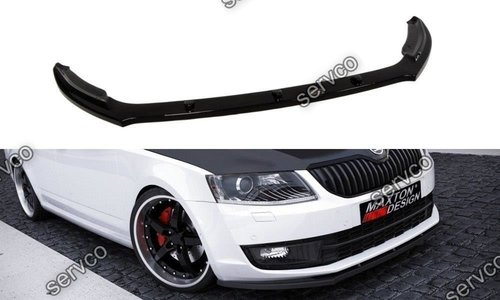 Prelungire splitter bara fata Skoda Octavia Mk3 2013-v4 - Maxton Design