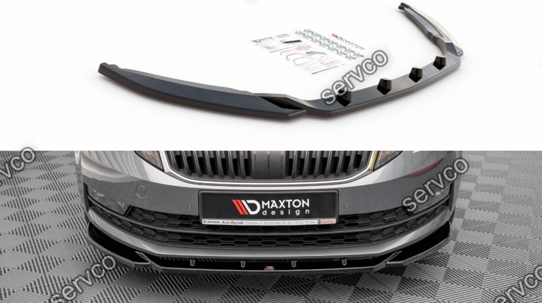 Prelungire splitter bara fata Skoda Octavia Mk3 Facelift 2016-2020 v19 - Maxton Design