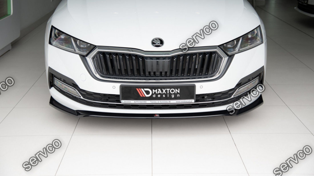 Prelungire splitter bara fata Skoda Octavia Mk4 2019- v2 - Maxton Design