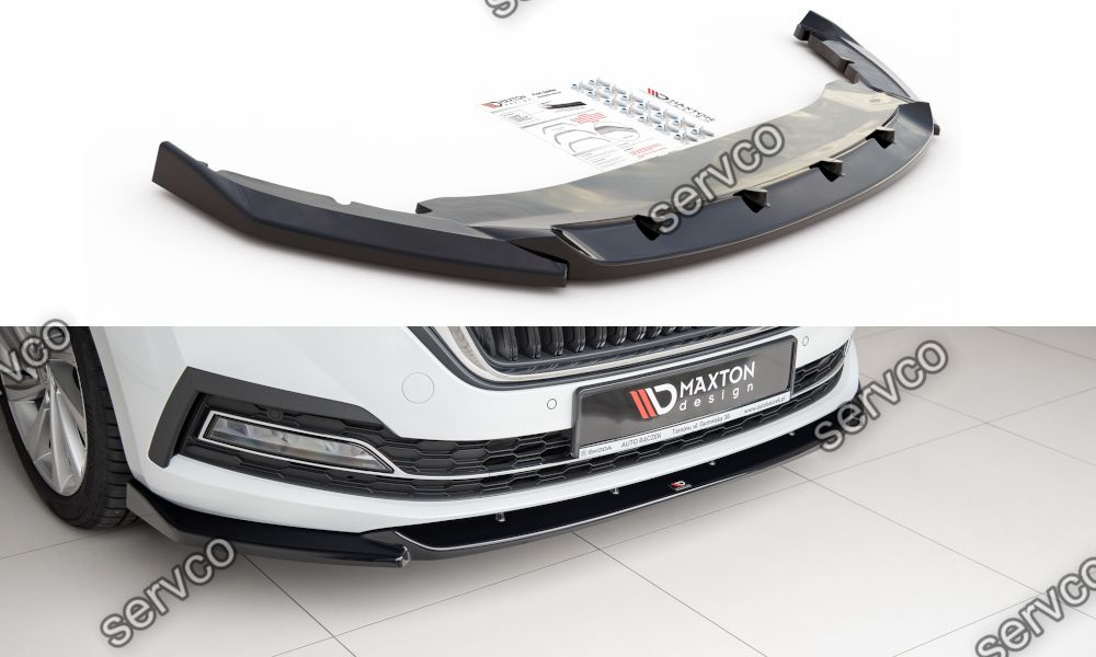 Prelungire splitter bara fata Skoda Octavia Mk4 2019- v1 - Maxton Design