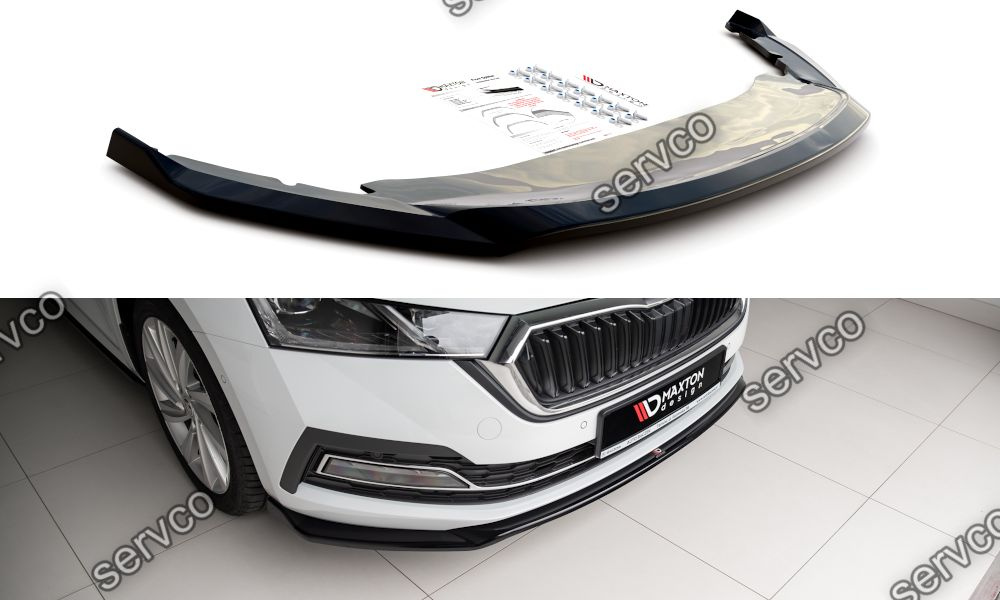 Prelungire splitter bara fata Skoda Octavia Mk4 2019- v2 - Maxton Design