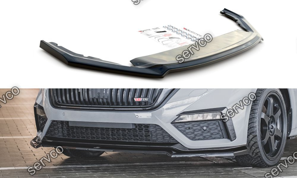 Prelungire splitter bara fata Skoda Octavia RS Mk4 2020- v13 - Maxton Design