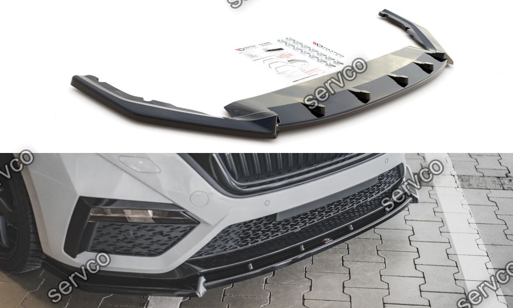 Prelungire splitter bara fata Skoda Octavia RS Mk4 2020- v10 - Maxton Design