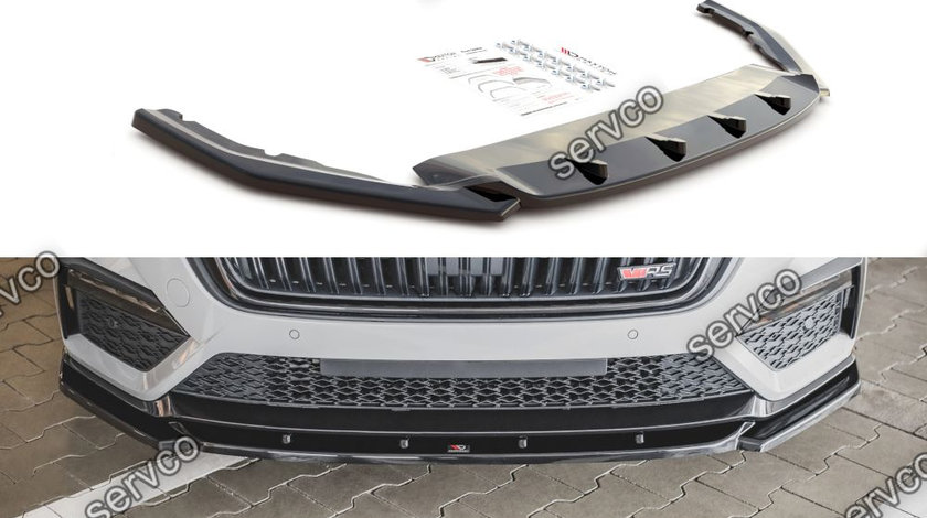 Prelungire splitter bara fata Skoda Octavia RS Mk4 2020- v11 - Maxton Design