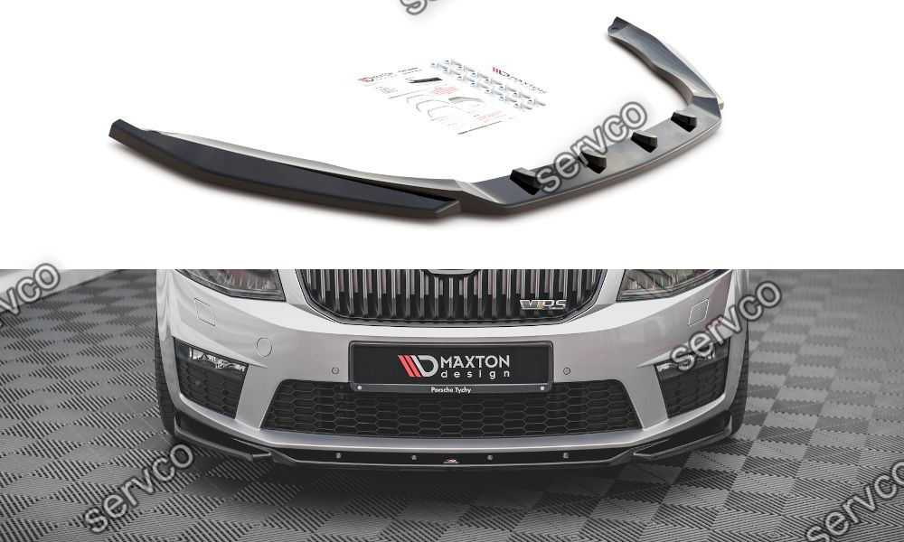 Prelungire splitter bara fata Skoda Octavia RS Mk3 2013-2016 v14 - Maxton Design