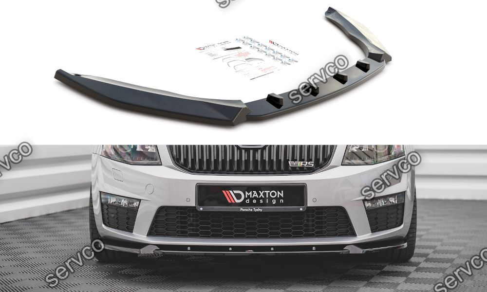 Prelungire splitter bara fata Skoda Octavia RS Mk3 2013-2016 v13 - Maxton Design