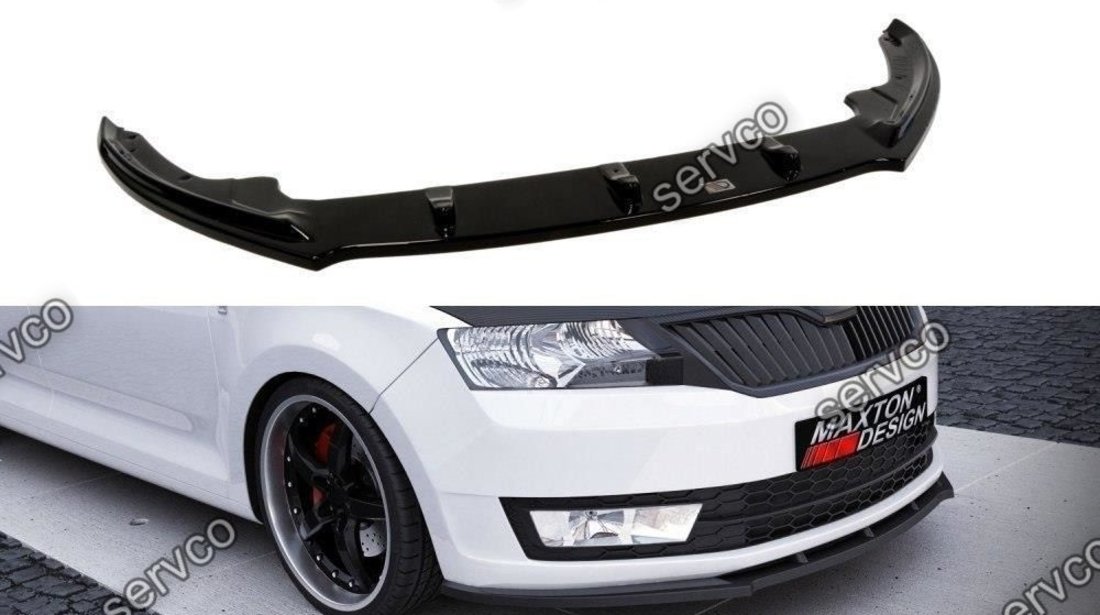 Prelungire splitter bara fata Skoda Rapid 2013- v1 - Maxton Design