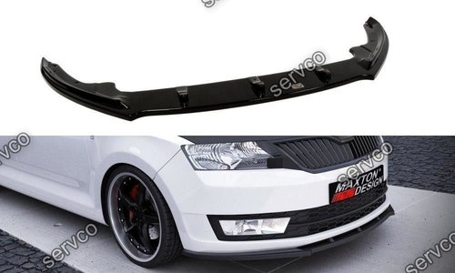 Prelungire splitter bara fata Skoda Rapid 2013- v1 - Maxton Design