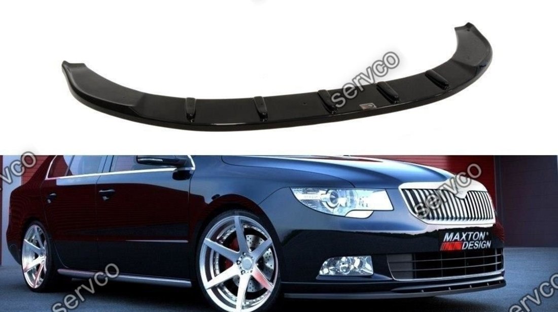 Prelungire splitter bara fata Skoda Superb Mk2 2008-2013 v2 - Maxton Design