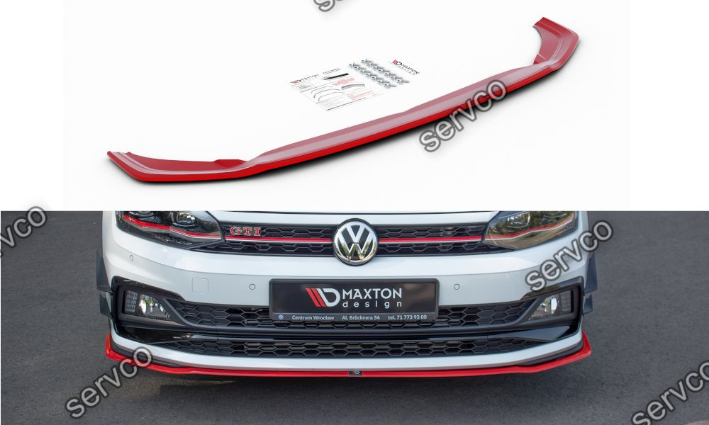 Prelungire splitter bara fata Volkswagen Polo Mk6 GTI 2017- v10 - Maxton Design