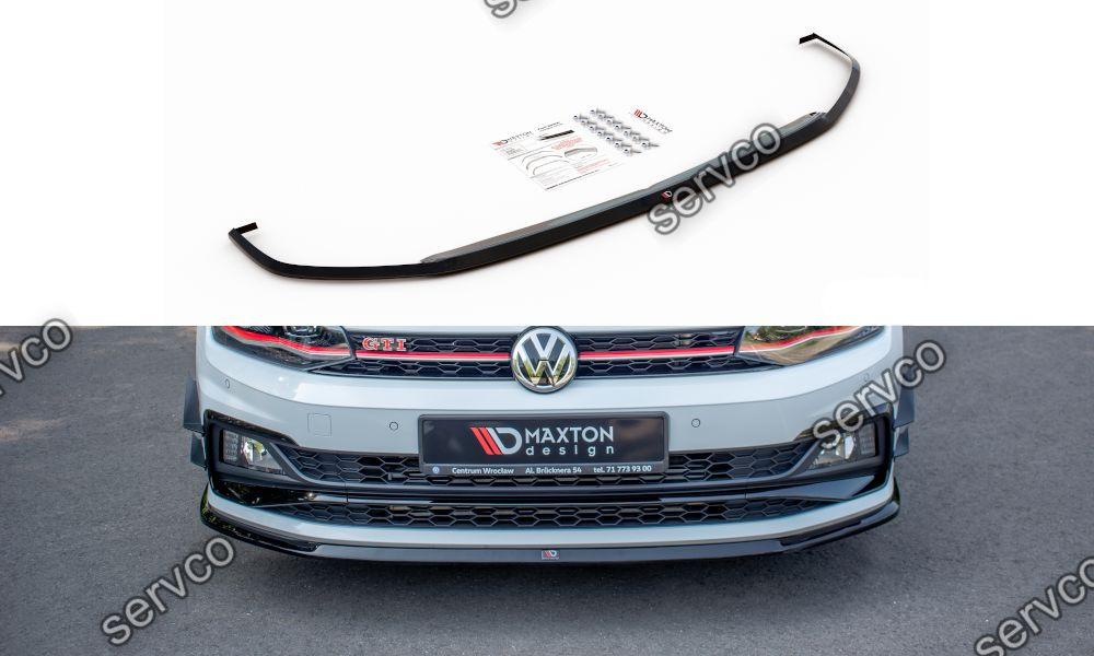 Prelungire splitter bara fata Volkswagen Polo Mk6 GTI 2017- v12 - Maxton Design