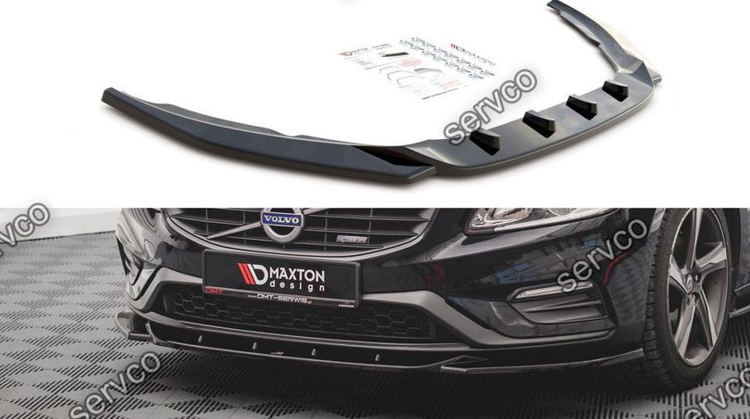 Prelungire splitter bara fata Volvo S60 R-Design Mk2 2014-2018 v4 - Maxton Design