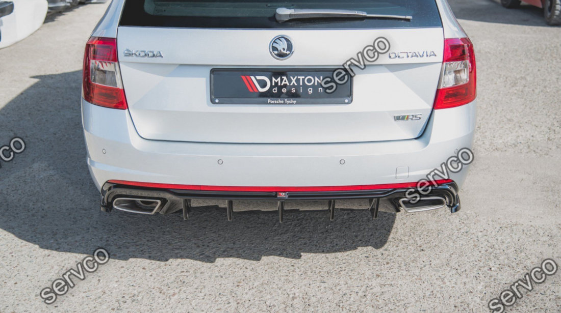 Prelungire splitter bara spate Skoda Octavia RS Mk3 Hatchback Combi 2013-2019 v7 - Maxton Design