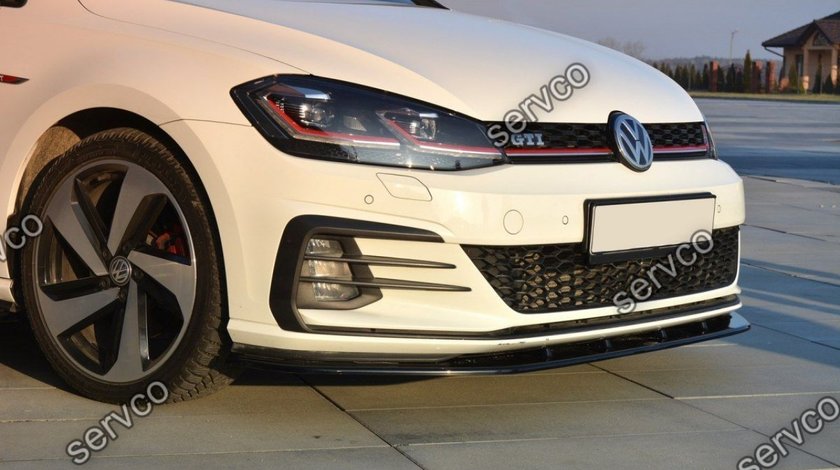 Prelungire splitter tuning bara fata Volkswagen Golf 7 Mk VII GTI Facelift 2017-2019 v9