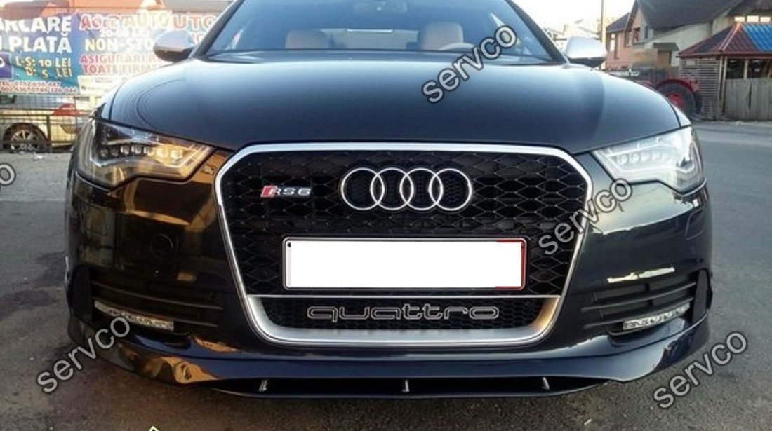 Prelungire spoiler bara fata tuning Audi A6 4G C7 2011 2012 2013 2014 ABT Sline S6 Rs6