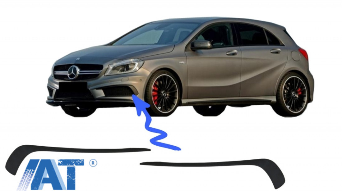 Prelungiri Bara Fata Compatibil cu Mercedes A-class W176 (2012-08.2015) A45 Design Negru Mat