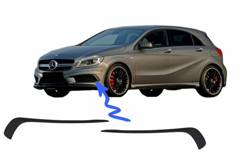 Prelungiri Bara Fata Compatibil cu Mercedes A-class W176 (2012-08.2015) A45 Design Negru Mat FBBRMBW...