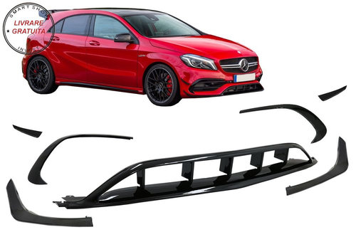 Prelungiri Bara Fata Mercedes A-Class W176 Facelift AMG Line (2015-2018) A45 Desig- livrare gratuita