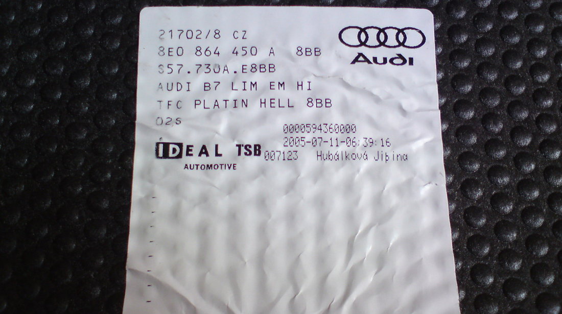 Presuri Originale Velur - Audi A4 B6 / B7 ( 01' - 08' )