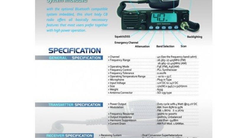 Pret Bomba Statie radio CB TTi TCB 900 Model Nou Antena Radio CB PNI ML 145 Baza Magnetica 479 lei