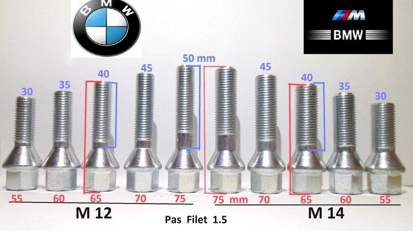 Prezoane lungi BMW pentru flanse Lungime 50 - 75 mm