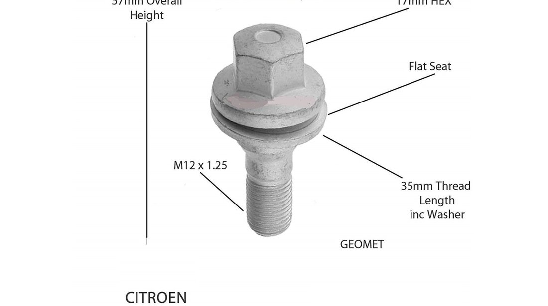 Prezoane Originale Citroen M12 x 1,25  cu saiba plata