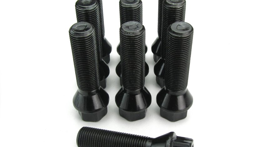 Prezon cu cap conic M14 x 1,25 filet 43mm Negru