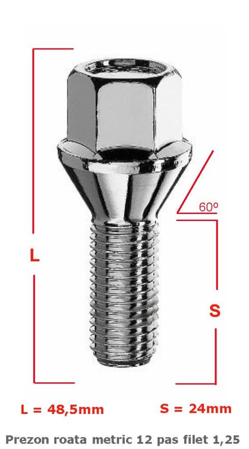 PREZON ROATA METRIC 12 PAS FILET 1,25 24MM CONIC