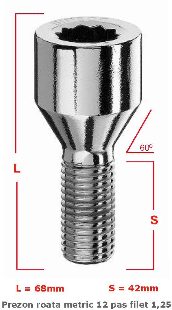 PREZON ROATA METRIC 12 PAS FILET 1,25 42MM IMBUS