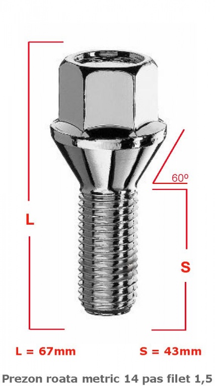 PREZON ROATA METRIC 14 PAS FILET 1,5 43MM CONIC – COD P141543C