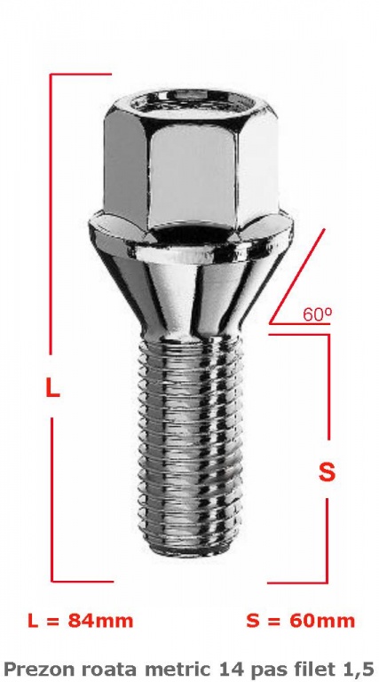 PREZON ROATA METRIC 14 PAS FILET 1,5 60MM CONIC – COD P141560C