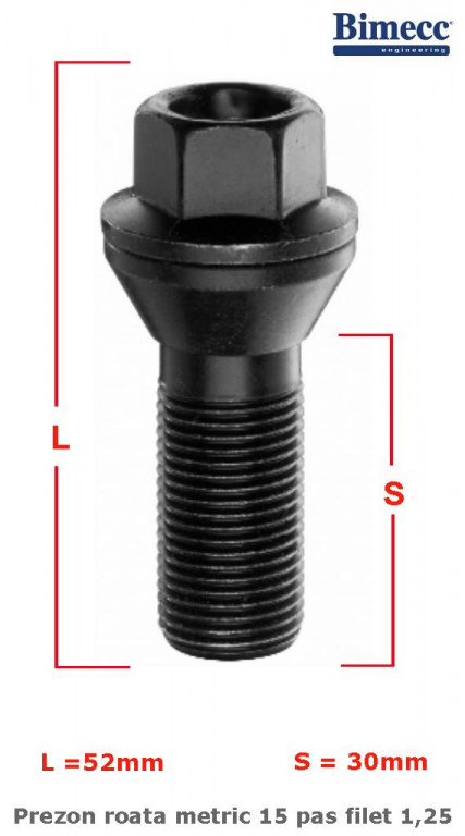 PREZON ROATA METRIC 15 PAS FILET 1,25 30MM CONIC – COD P152530CB