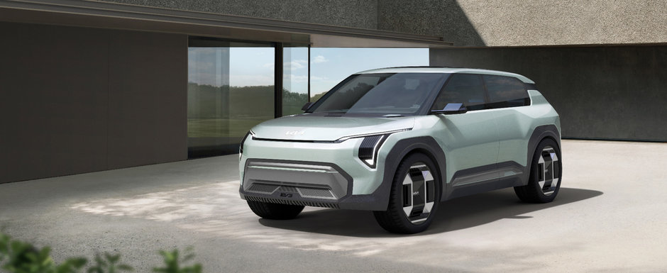 Prima Kia EV3 din istorie a debutat oficial. Cea mai noua masina a sud-coreenilor ia forma unui SUV cu design futurist si pret accesibil Prima Kia EV3 din istorie a debutat oficial. Cea mai noua masina a sud-coreenilor ia forma unui SUV cu design futurist si pret accesibil