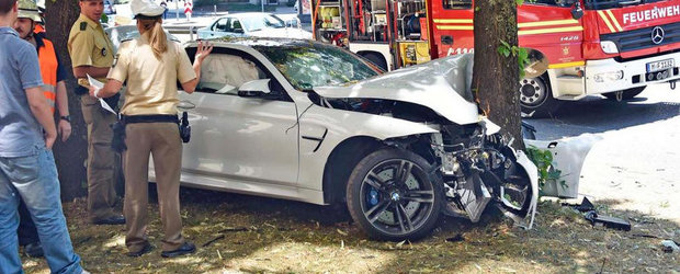 Primul accident cu noul BMW M4. Masina este dauna totala