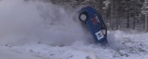 Primul raliu pe zapada din Finalanda a avut o multime de accidente spectaculoase