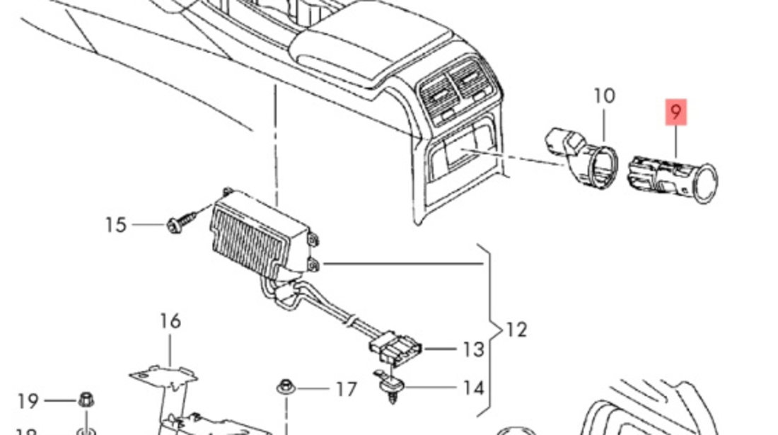 Priza bricheta portbagaj 1K0919309 Vw Passat B7 2.0 TDI 2012 CFFB OEM 1K0919309